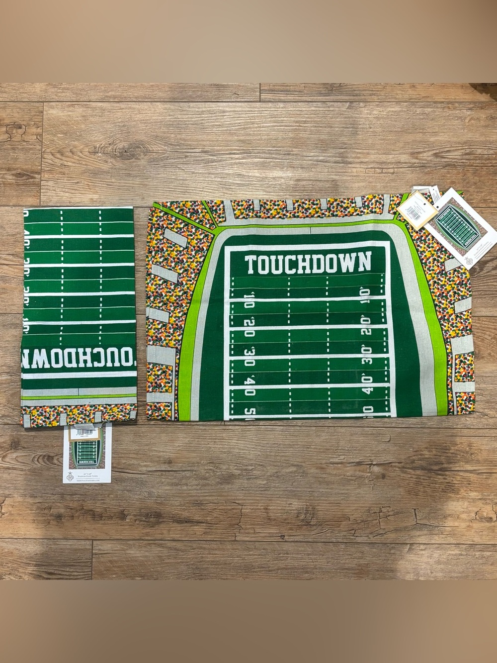 Set of 2 Touchdown Football Field Hand Towels
